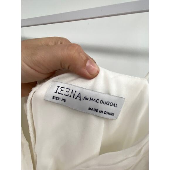 Ieena Mac Duggal 70100 White Flowy Faux Wrap Jumpsuit Size XS NWT - Picture 6 of 8